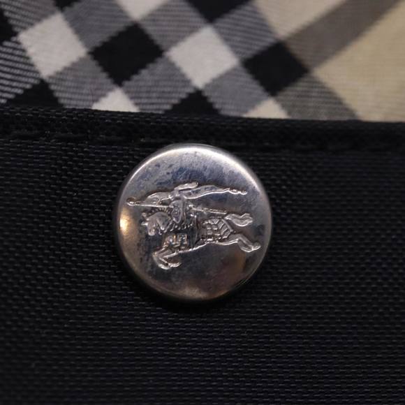 BURBERRY Nova Check Blue Label Hand Bag Nylon Beige Black Auth mr258 - Picture 14 of 16